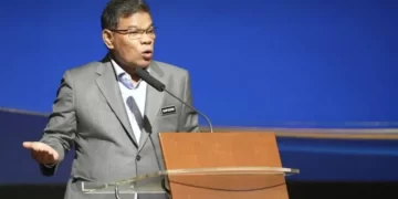Tangkapan layar Menteri Dalam Negeri Malaysia Saifuddin Nasution Ismail dalam Silaturahmi Bulanan dan Amanat Tahun Baru 2023 di Putrajaya, Jumat (27/1/2023). (ANTARA/Virna P Setyorini)