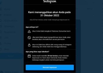 Ciri-Ciri Akun Instagram Anda Di-Suspend